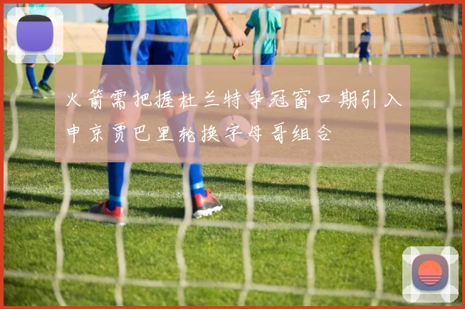 火箭需把握杜兰特争冠窗口期引入申京贾巴里轮换字母哥组合